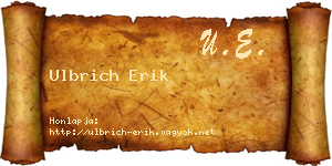 Ulbrich Erik névjegykártya